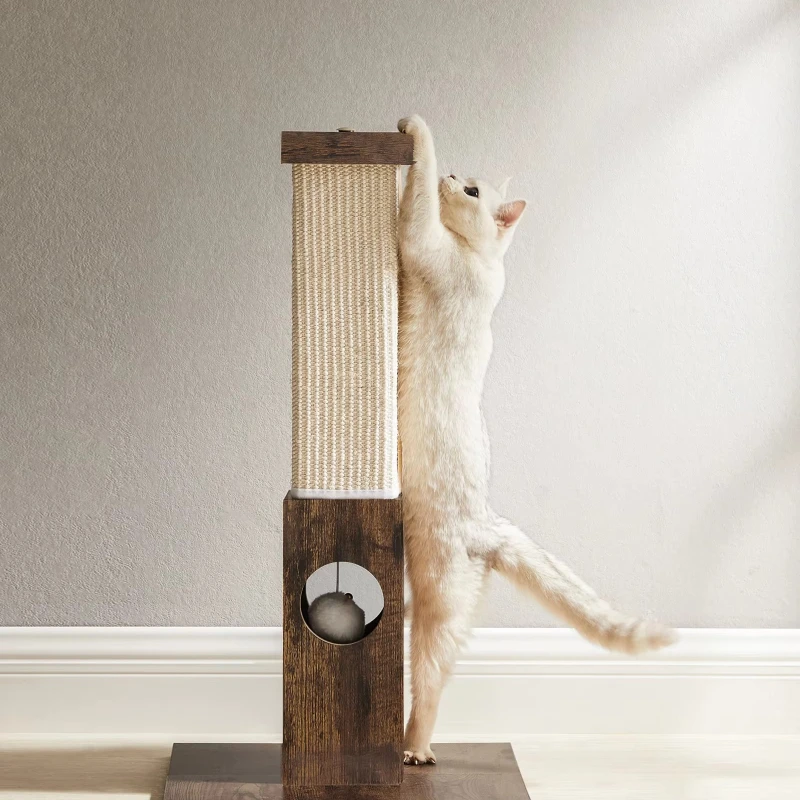 Cat scratching post and sisal scratching rod Pet furniture deterrent and toy Carton packaging Cat tree