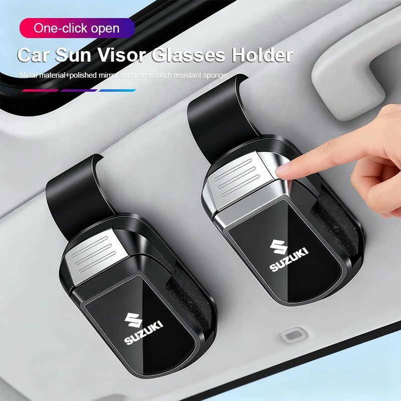 Organizador de gafas para visera de coche, Clip antideslizante para Suzuki Swift Vitara Baleno Jimny Samurai SX4 Ignis Alto Splash Kaiser