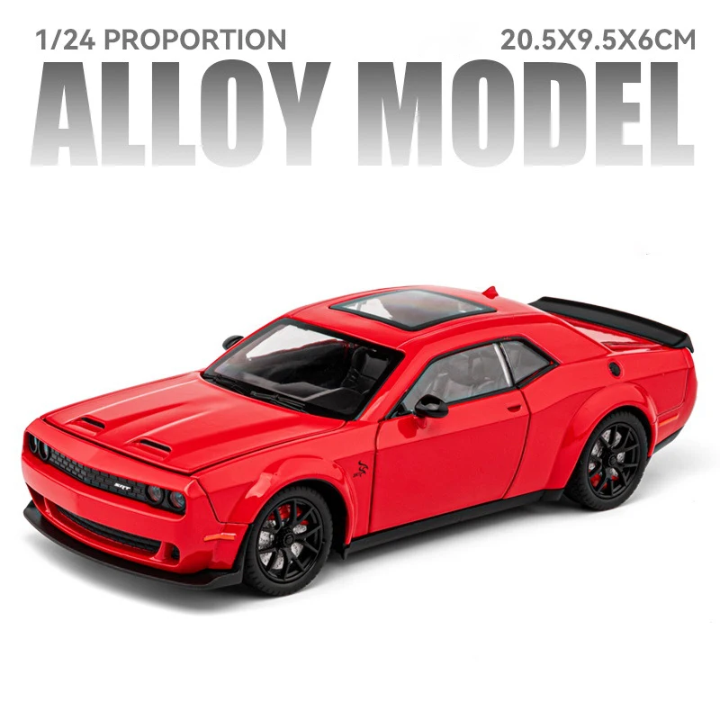 1:24 Dodge Challenger Hellcat Redeye Alloy Model Car Toy Diecasts Metal Casting Sound and Light Car Toys For Children Vehicle