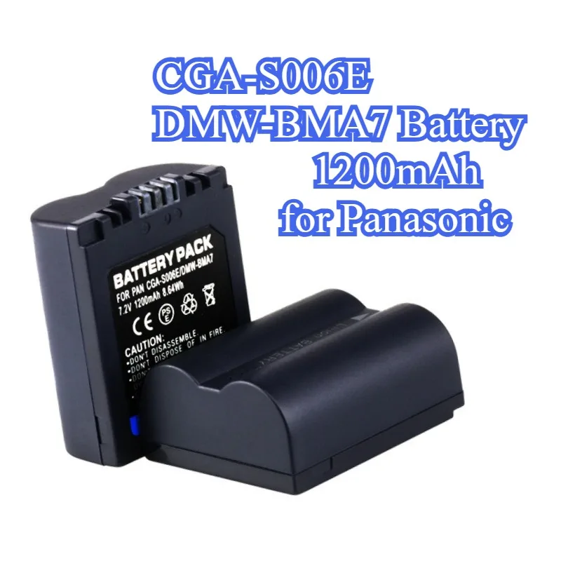 

CGA-S006E DMW-BMA7 Battery 1200mAh for Panasonic Lumix DMC-FX07 FX07S FX07K FX10 FX12 FX35 Replacement Li-ion