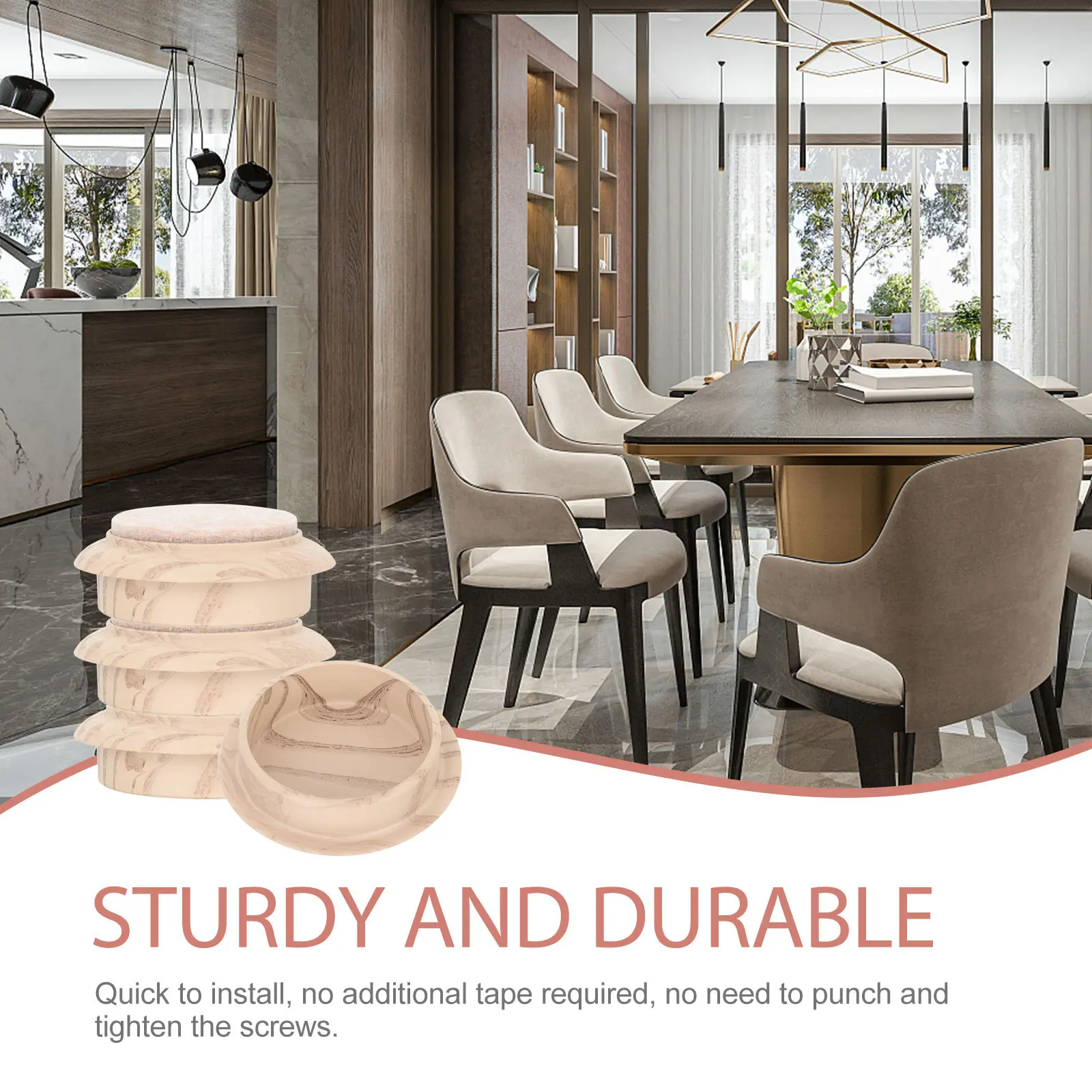 

4Pcs Wood Grain Furniture Coasters Heavy Duty Plastic Caster Cups Floor Protectors for Wooden Furniture Legs Caster Cups