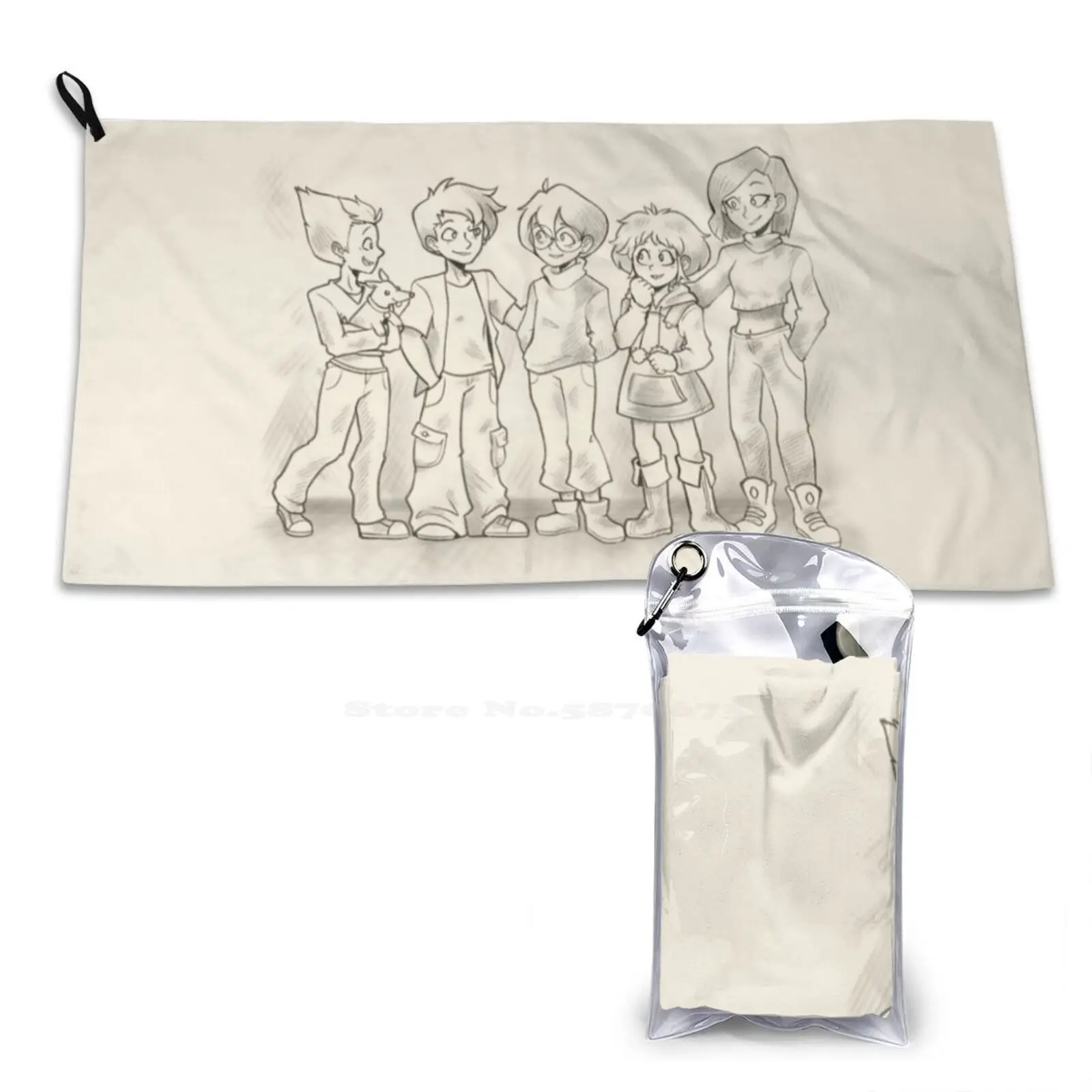 Group Photo! The Lyoko Bathroom Swimming School Travel Soft Towels Code Lyoko Aelita Yumi Ulrich Odd Jeremy Kiwi