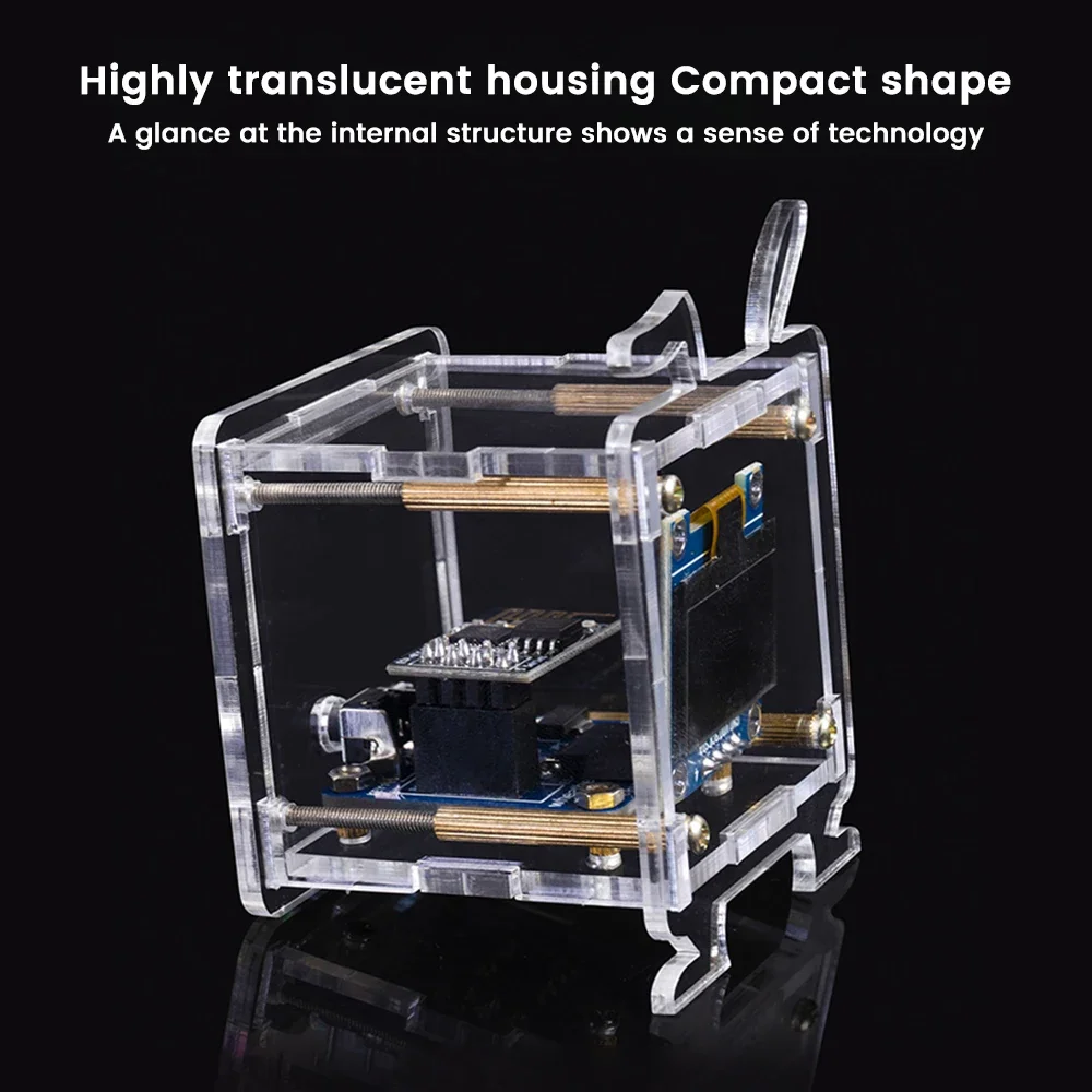 Esp8266 Mini Electronic Clock Diy Kit 0.96 Inch Oled Display Support 2.4G Wifi Networking With Case Fun Diy Soldering Loose Part