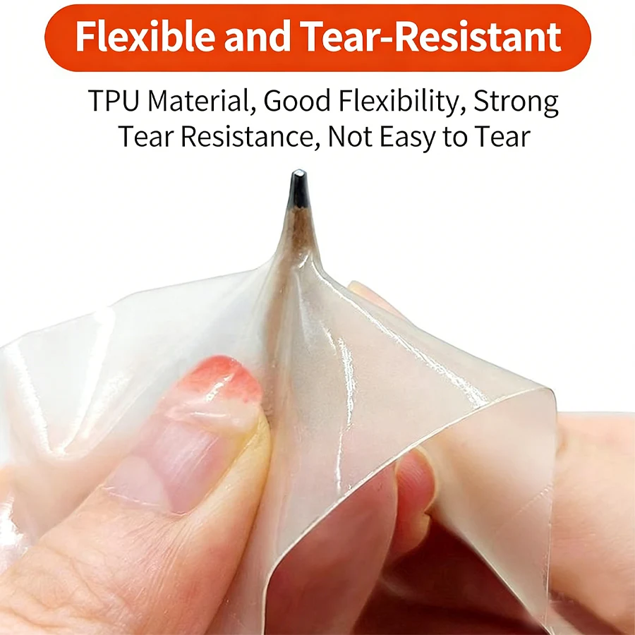 TPU Tent Repair Tape Kit Transparent Tear Patch Set for Inflatable Mattress, Airbeds, Bounce Houses, and Pool Patch Tape