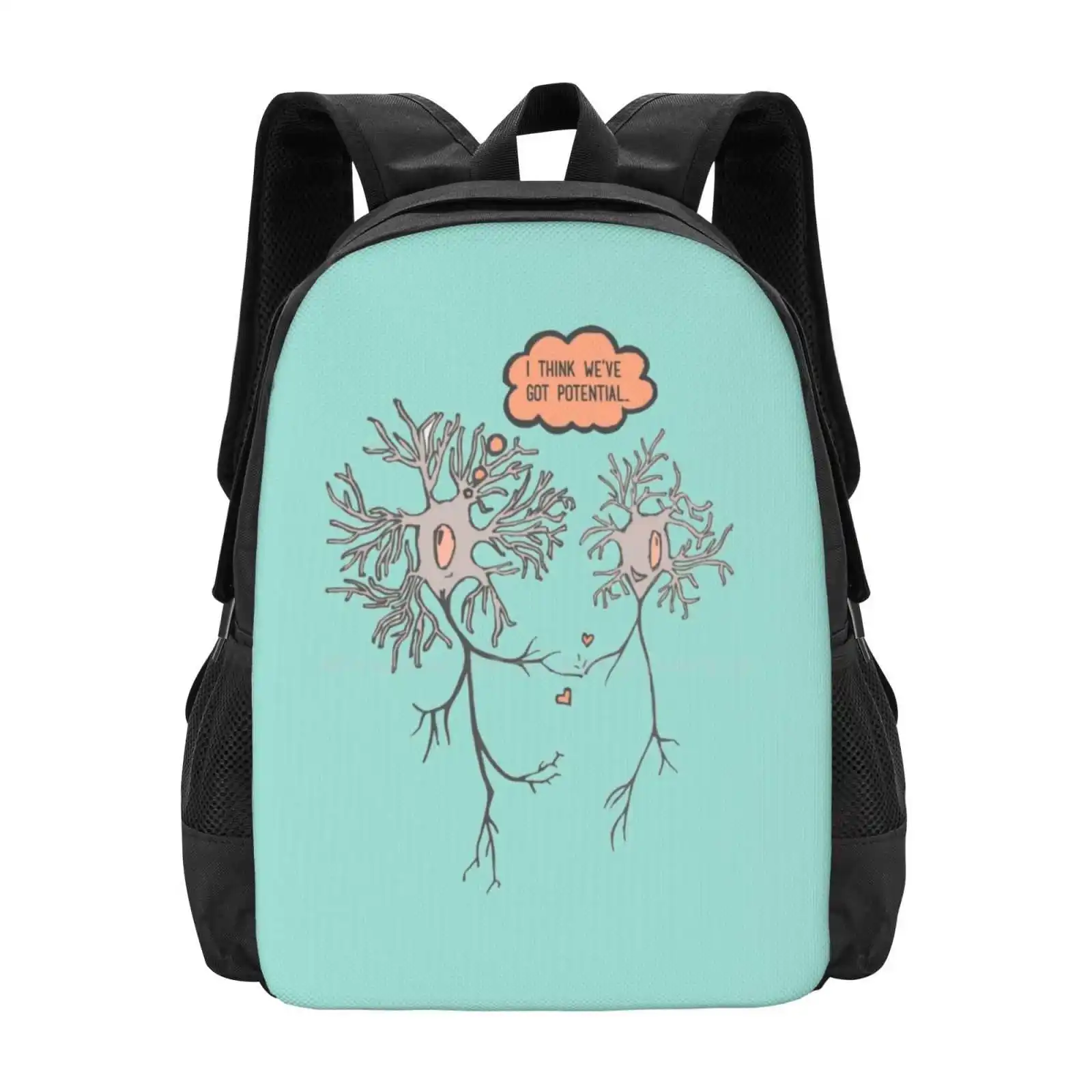 I Think We've Got Potential Backpack For Student School Laptop Travel Bag Brain Neuroscience Humor Pun Joke Funny Nerdy Geek