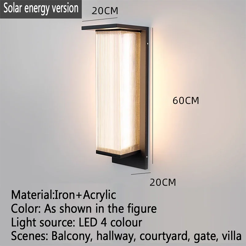 ALBERT Contemporary Solar Outdoor Waterproof Wall Lamps Simplicity Creative Balcony Hallway Courtyard Villa Gate Hotel
