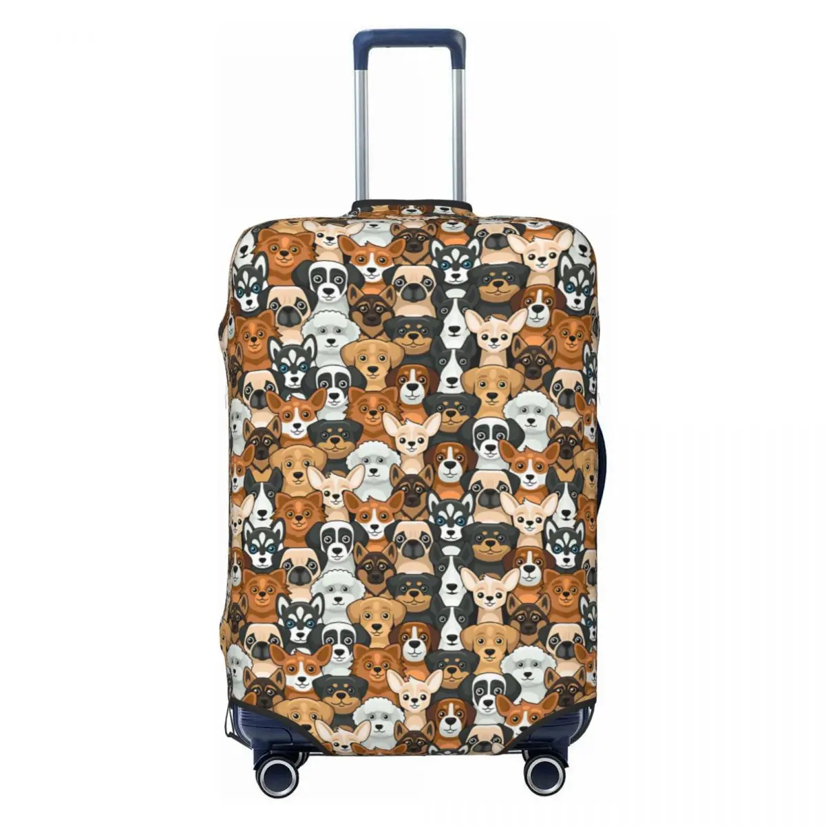 Flat Cartoon All Kinds Of Small Dogs Suitcase Cover Strectch Business Protector Luggage Case Holiday