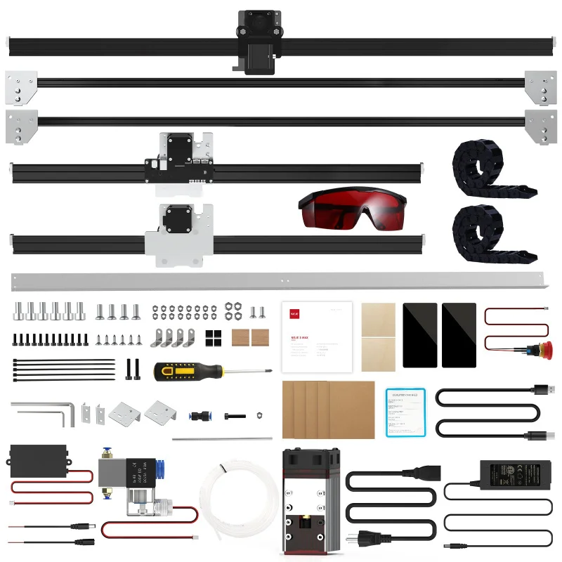 Neje fábrica 3 max 30w máquina de gravação a laser de diodo n40630 cnc 460x810mm gravador e cortador lasergrbl lightburn controle app