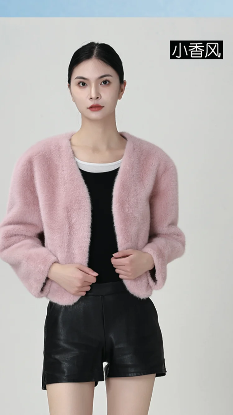 fake fur jacket winter women faux fur coat short