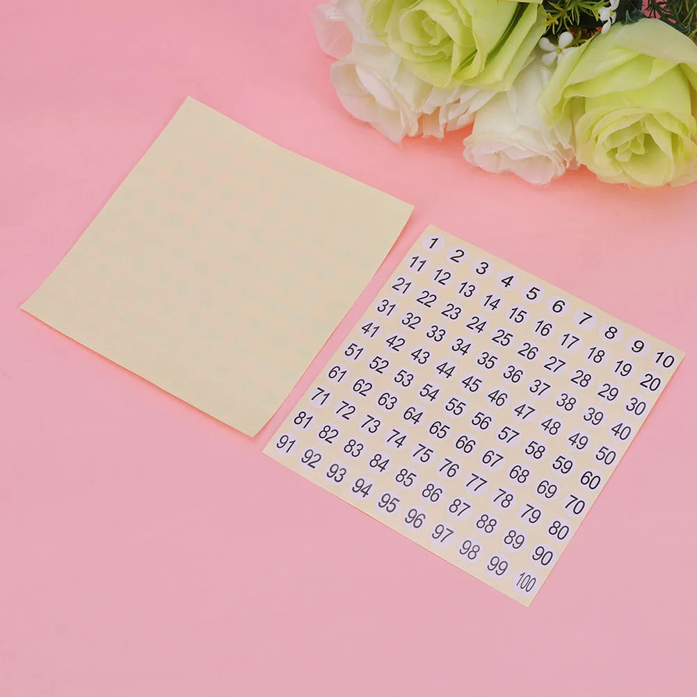

30 Sheets Number Stickers Eco-Friendly 1-100 Arabic Numer Decals Peel Off Craft Educational Math Labels