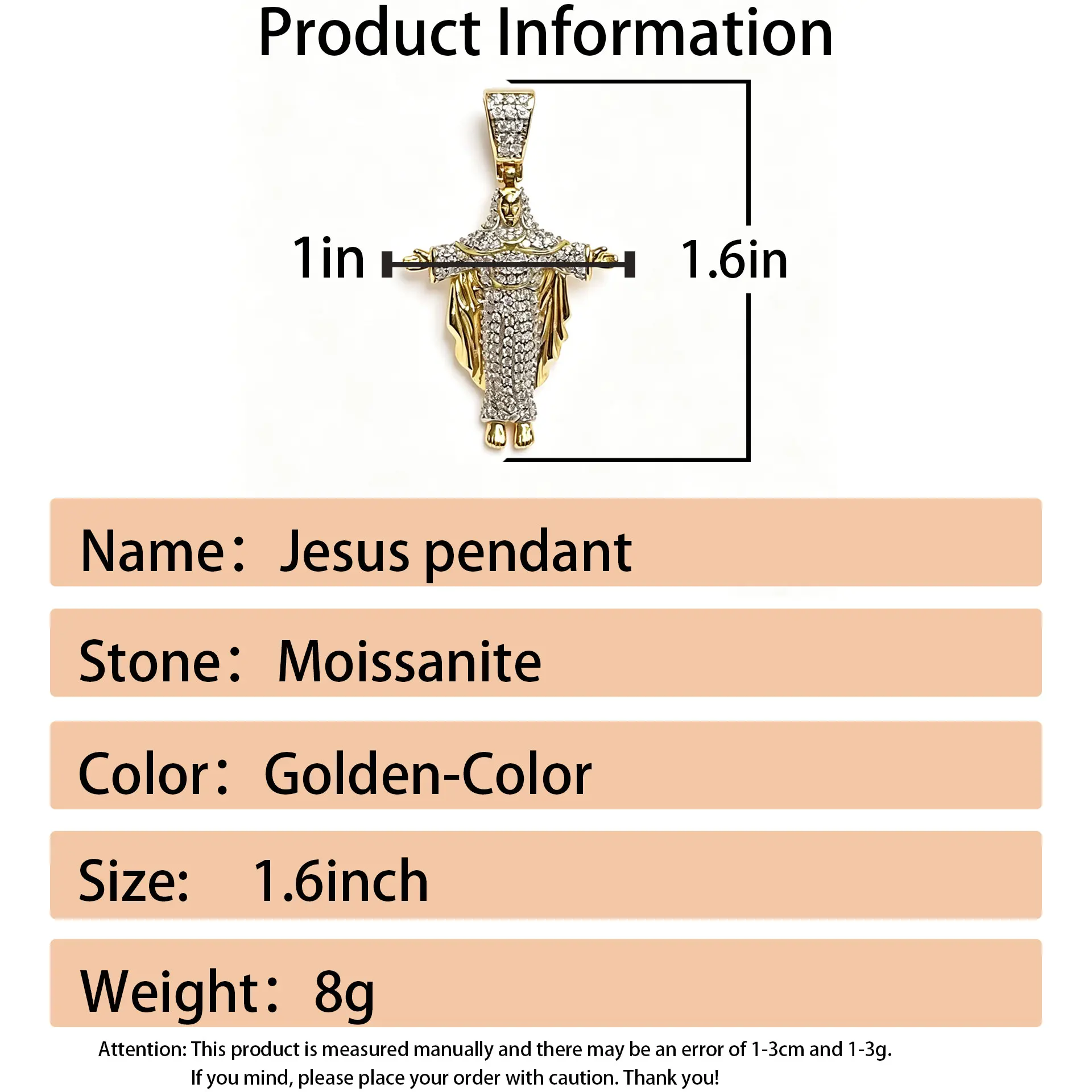 LYEE CYEE Jesus Christ Savior VVS Moissanite Pendant Customized Charm 925 Silver 18k Gold Necklace Women and Men's Boutique Jewelry Valentine's Day/Commemorative Gift Birthday Gift Best Gift for Good Friends