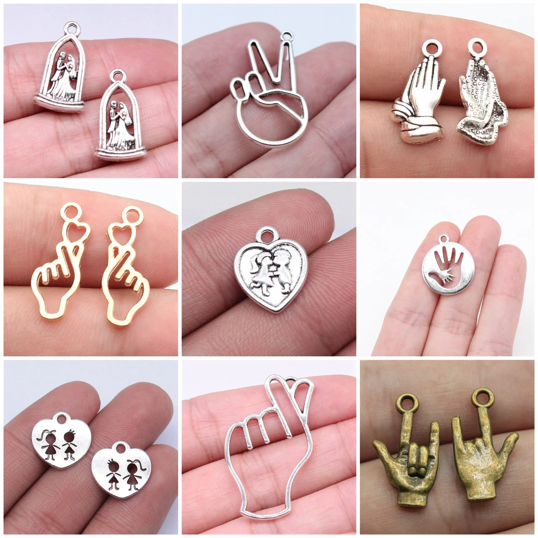 Couple Wedding Matching Love Charms Pendant For DIY Bracelet Necklace Jewelry Making Supplies
