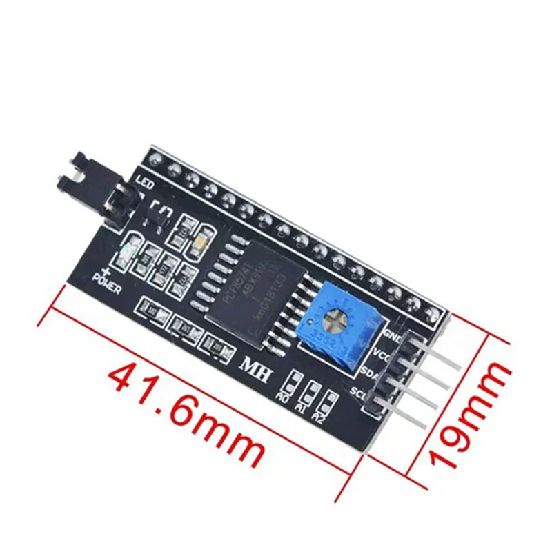 1PCS 5V IIC Adapter LCD Module PCF8574 Chip For 2004 1602 1604 Screen Display I2C Port Not Including Display