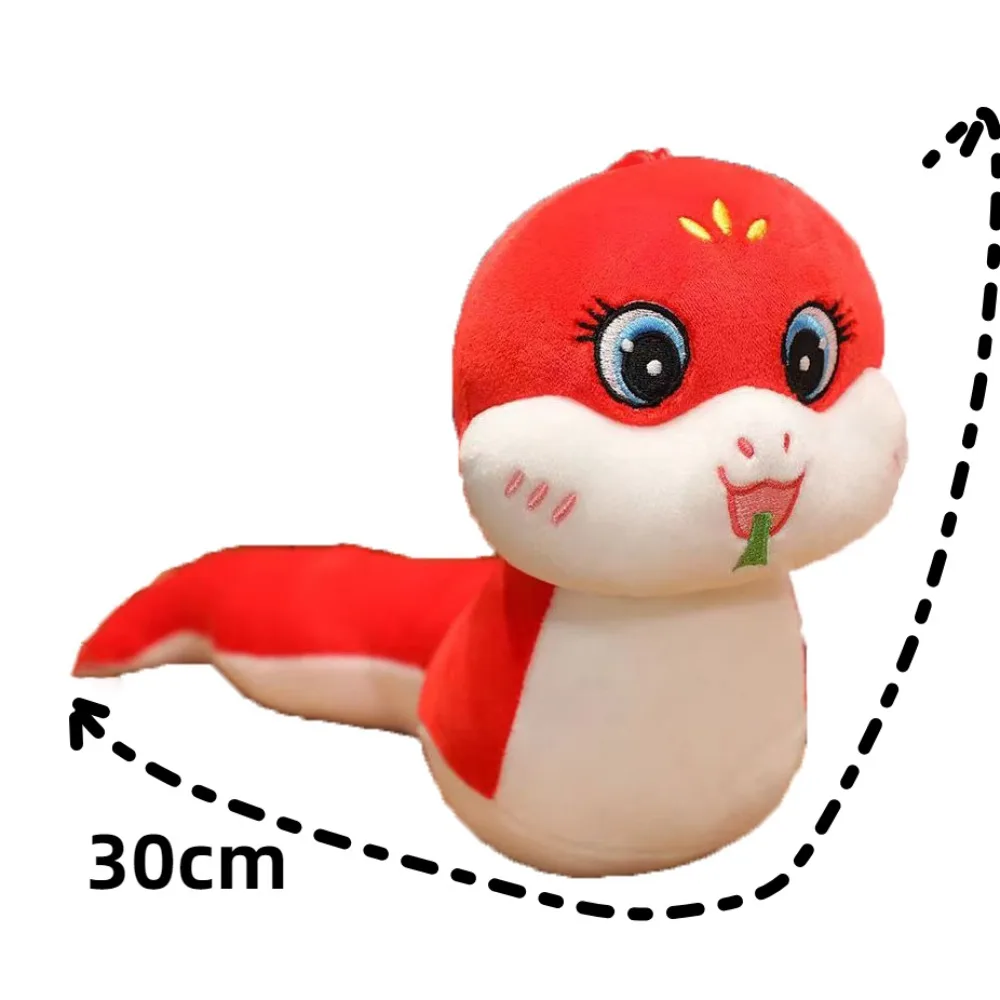 Big Eyes Snake Year Plush Toy Hangable Long Tail Snake Year Mascot Toy Stuffed Animal Cute Lucky Snake Doll Plushies