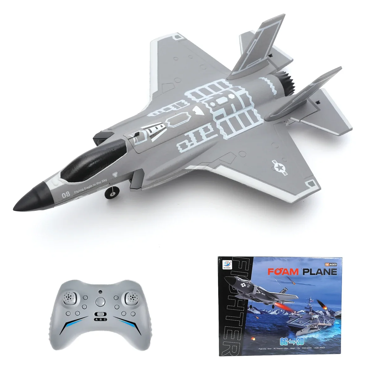 FX9635 RC Vliegtuig F35 4CH Straaljager Afstandsbediening Vliegtuig Hoge Borstelloze Stunt Flying Zweefvliegtuig Model Speelgoed voor Volwassenen Jongens Gift