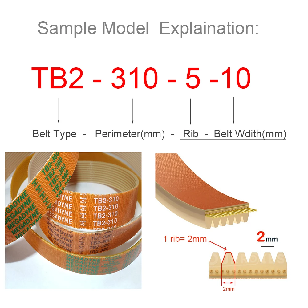 TB2-310/330/345/360/380/400/480 PU endless ribbed belt Automatic Meat slicer Rib Belt,Meat Cutter Small Transit belt,1pcs price