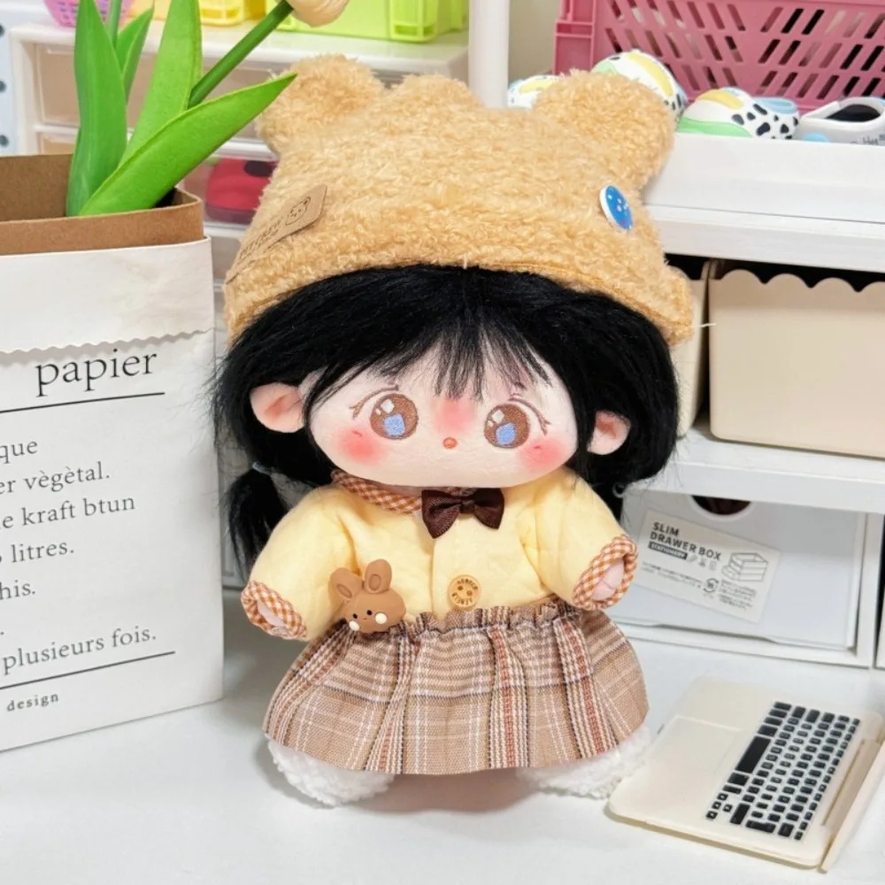 

1 set Bear Set 20cm Cotton Doll Clothes Rabbit Outfit Cotton Doll's Clothes Dress Mini Plush Doll Clothes Doll Accessories