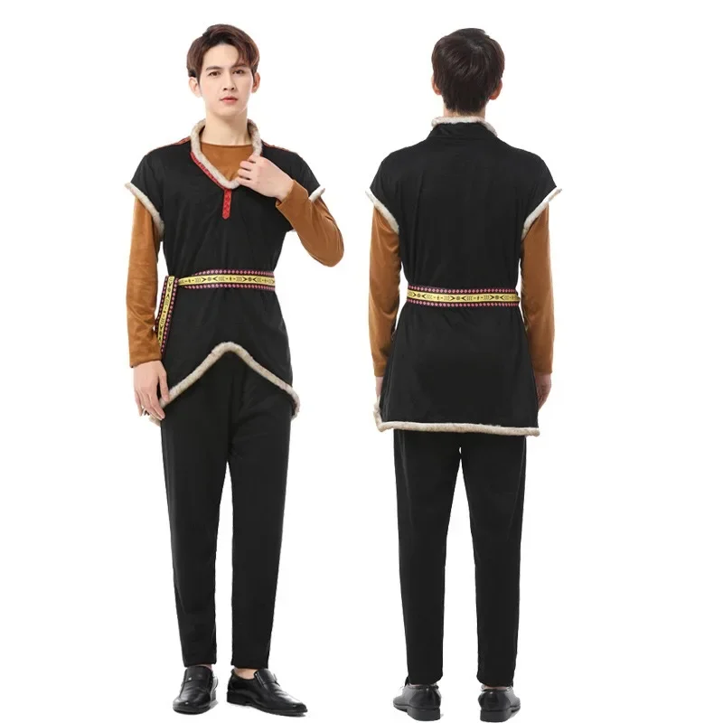 Kristoff Olaf Halloween Movie Costume Adult Men Deluxe Suits Fancy Party Cosplay Carnival Outfit For Tops Pants Vest