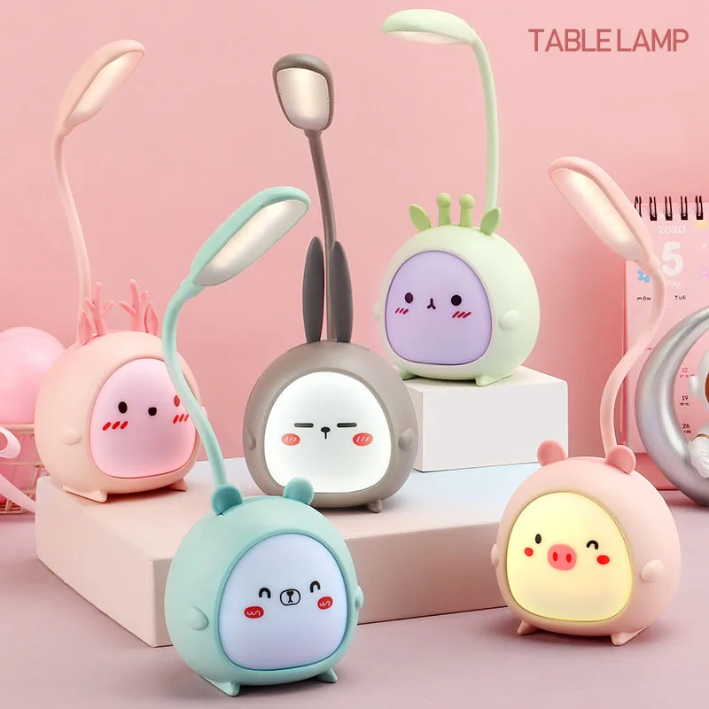 

Cute Cartoon Desk Lamp Eye Protection Energy-saving Reading Lamp USB Charging Sleeping Night Light LED Table Lamp for Kids Gift