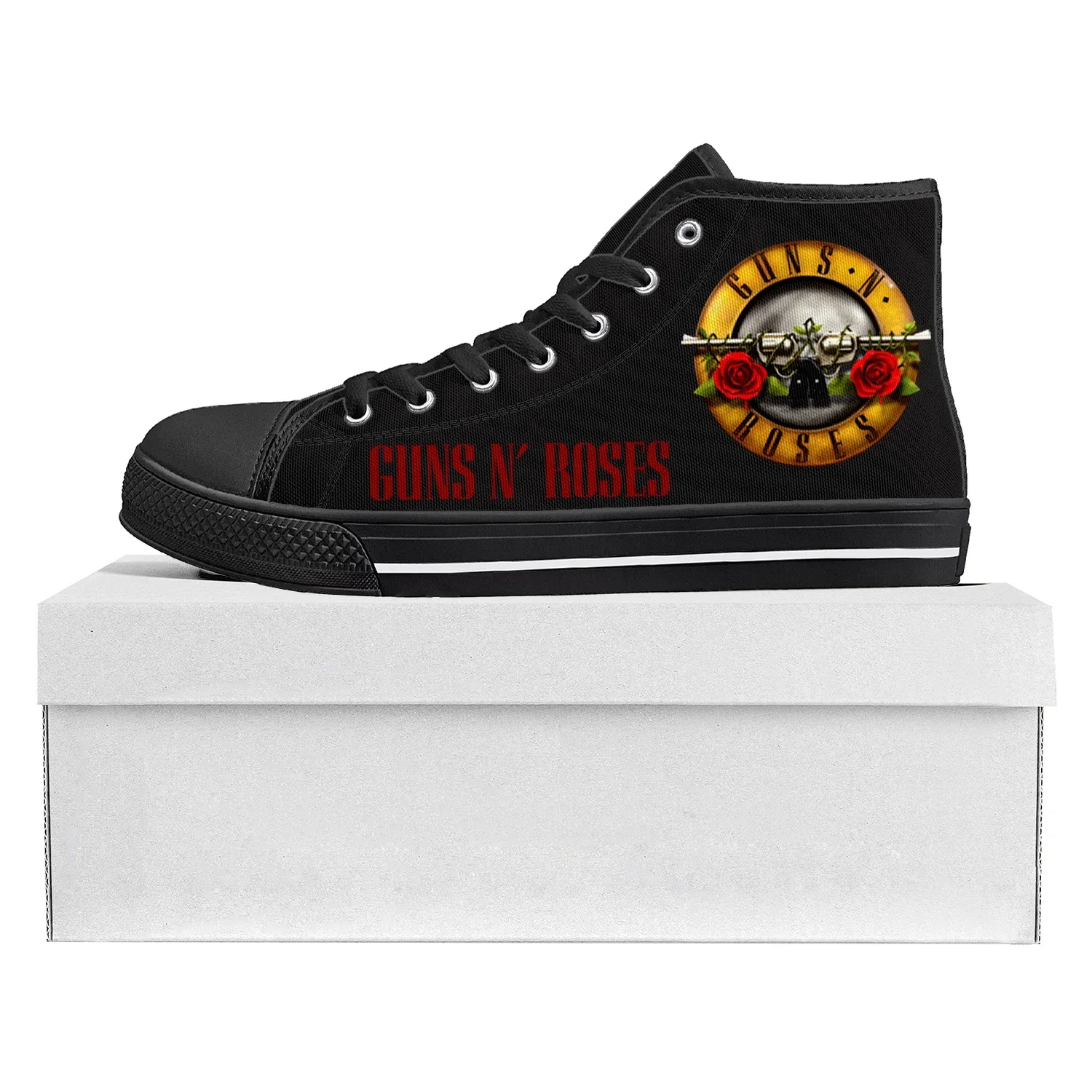 Guns N Roses Heavy Metal Rock Band High Top High Quality Sneakers Mens Womens Teenager Canvas Sneaker Couple Shoes Custom Shoe