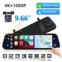UHD 4K 3840*2160P coche Dvr Carplay Android Auto GPS 5G WIFI AUX Dash Cam flujo espejo retrovisor Dashcam cámara grabadora FM