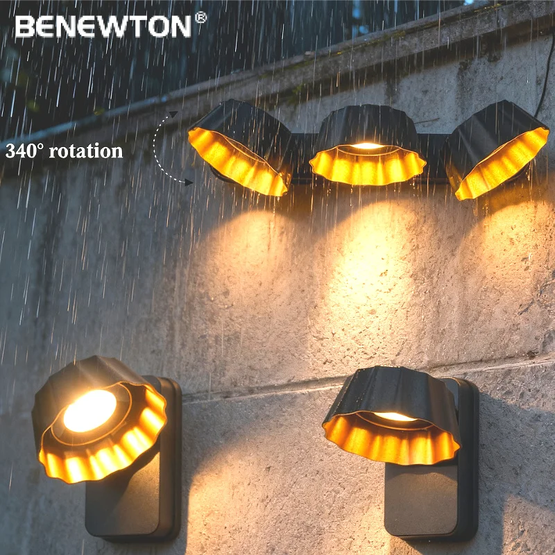 مصباح حائط خارجي LED حديث مقاوم للماء IP65 340 ° دوران الألومنيوم الإبداعية LED السرير ضوء فناء المرآب البيض لاذع مصباح داخلي #1