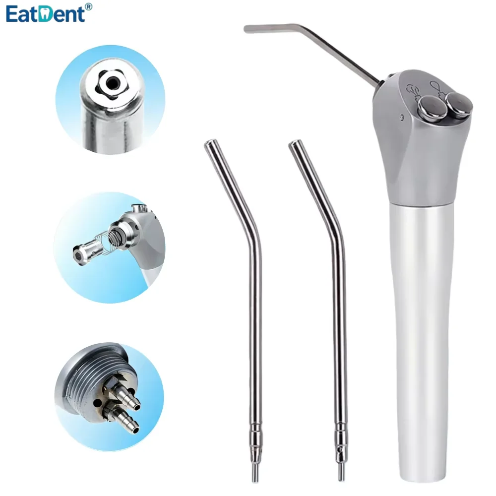 Dental Air Water Spray Triple 3 Way Gun Syringe Handpiece With 2 Nozzles Tips Tubes Air Triple Syringe Dentistry Lab Equipment