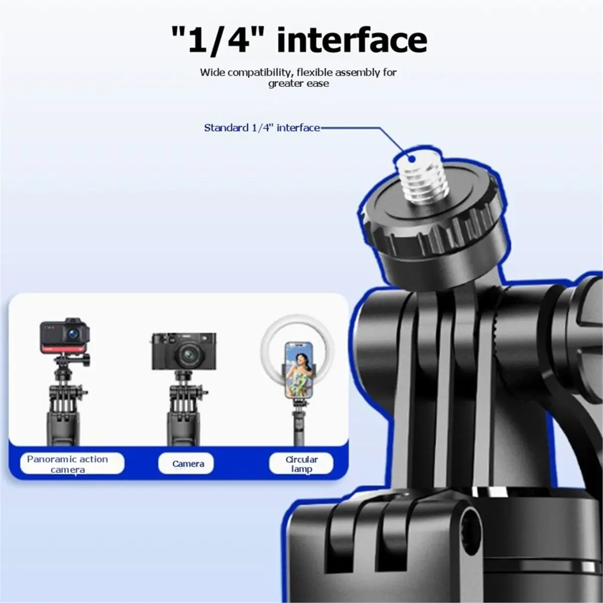 Wireless Bluetooth Selfie Stick 6-Section Telescopic Pole with Fill Light Anti-Shake Vlogging Photography Gadget