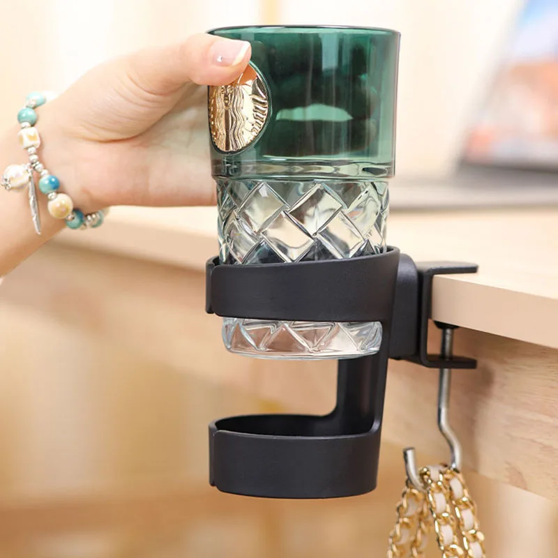 

Space Saving Under Table Cup Holder Desktop Cup Holder - Durable Plastic, Suitable For Office And Home Use