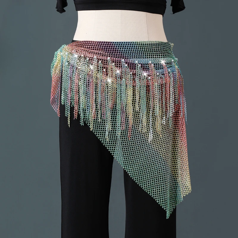 Belly Dance Hip Scarf Adult Belt Triangle Multi layer Tassel Hot Diamond Waist Chain Women's Oriental Dance Waist Scarf Skirt