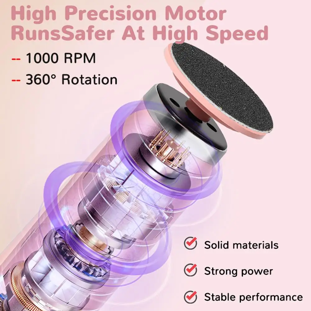 أدوات العناية الكهربائية متعددة الوظائف للقدم واليد، تلميع وناعم، أظافر لامعة، مبرد باديكير مزيل مسامير القدم الكهربائية