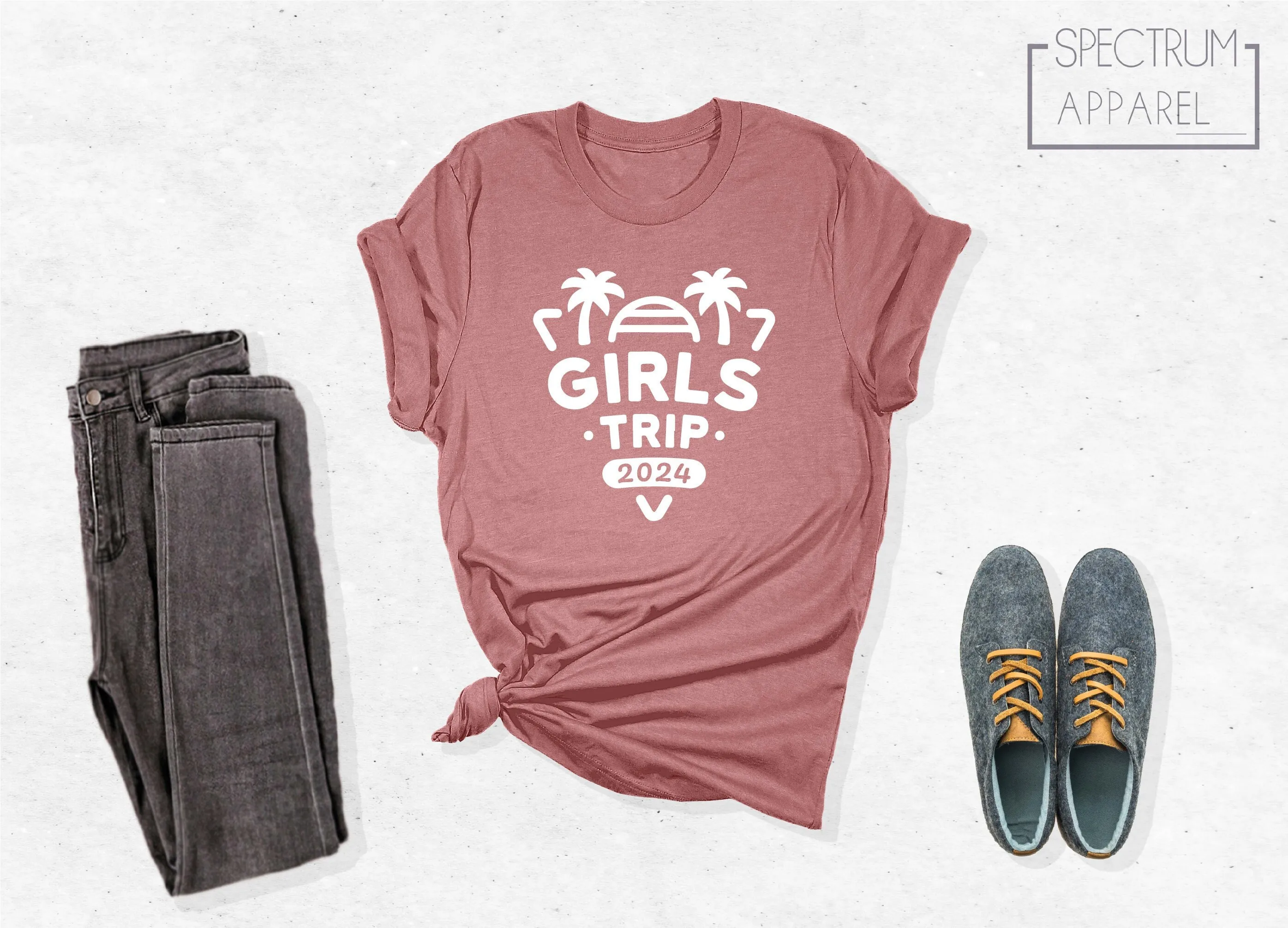 

Girls Trip 2024 T Shirt Summer Vacation For Women Squad Weekend