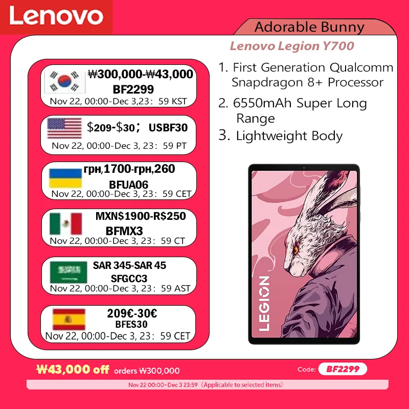 Lenovo Legion Y700 8,8-calowy tablet do gier Snapdragon 8+Gen1 2,5K 144 Hz DCI-P3 Kolorowa gamutka Podwójny silnik osi X 12+256G WIFI Szary