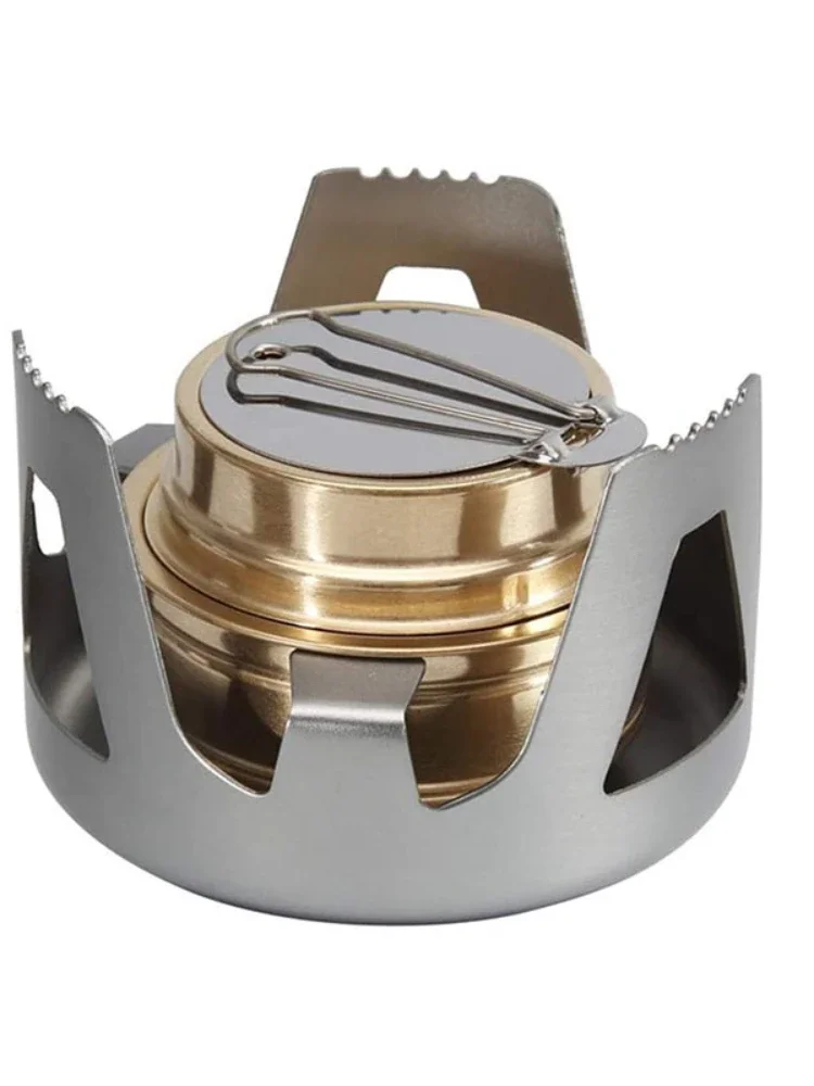 Portable Mini Alcohol Stove Burner Outdoor Ultralight Brass Camping Cooking Tourist