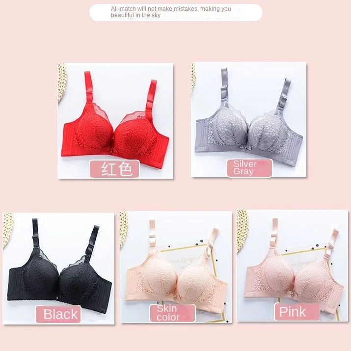 Bra Thickened and Gathered 6cm, Bra Sexy, Double Breast, Girl Without Steel Ring, Flat Chest, A Cup, Small Chest, Underwear,