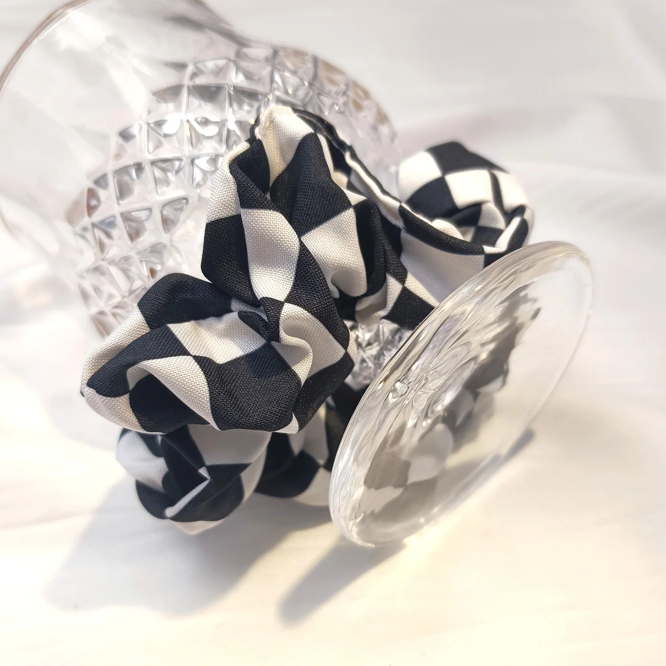 5pcs New Autumn Winter Black White Plaid Hair Tie Ropes Student Square Grid Scrunchies Simple Fashion Hair Accessories Headwear
