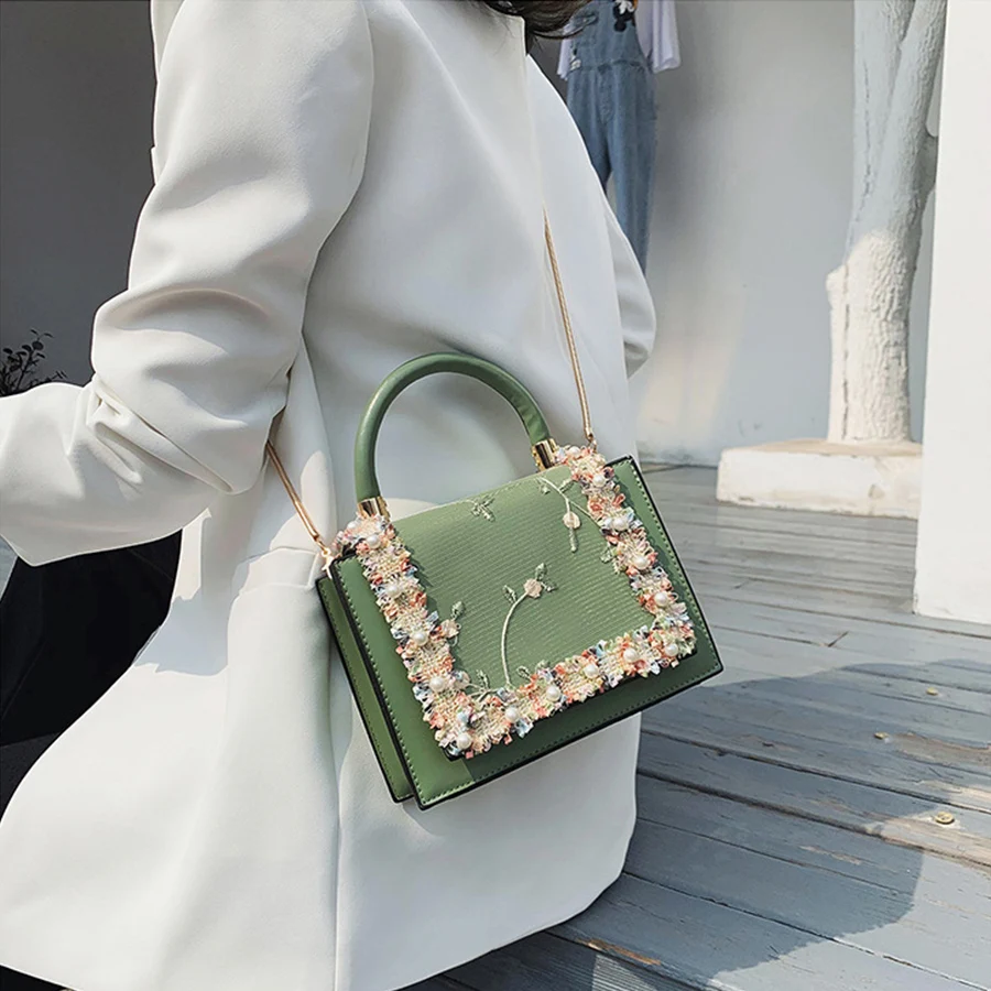 

Маленькие сумки из искусственной кожи с цветочным принтом, женские сумки через плечо с цепочками, модные маленькие сумки-тоут, женские дизайнерские сумки класса люкс