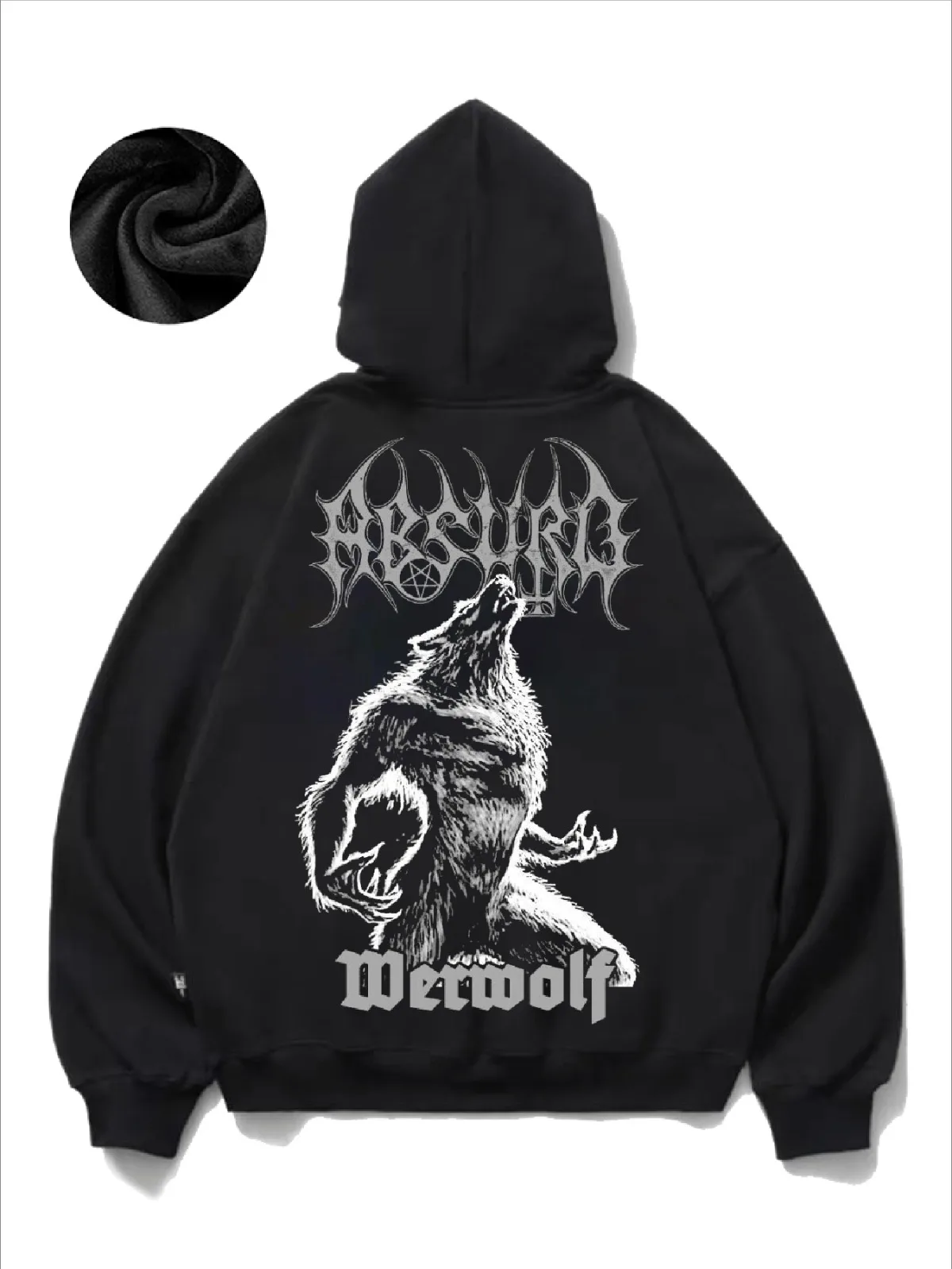 سويت شيرت بقلنسوة على الموضة للرجال مع نمط طباعة مخلب مع جيوب من الصوف مناسبة لهدايا العطلات #1