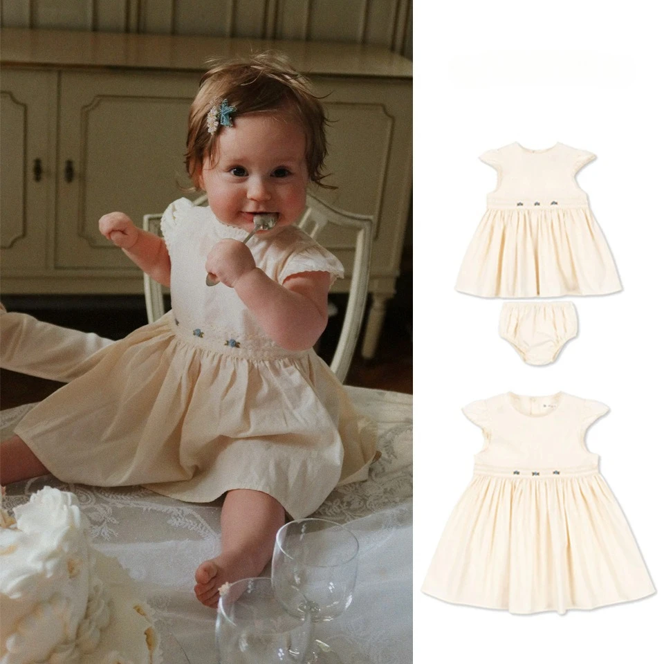 Children's Dress 26 Summer New Style KS Small Flower Girl Sleeveless Dress Baby Girl Top Shorts Set