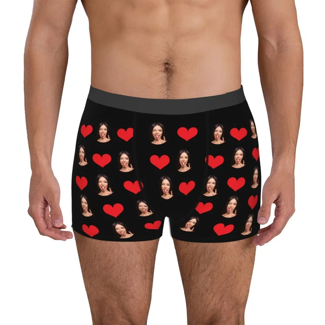 Boxers à visage personnalisé pour hommes, cadeaux de la Saint-Valentin pour petit ami, photo personnalisée, cadeau de mariage des travailleurs,