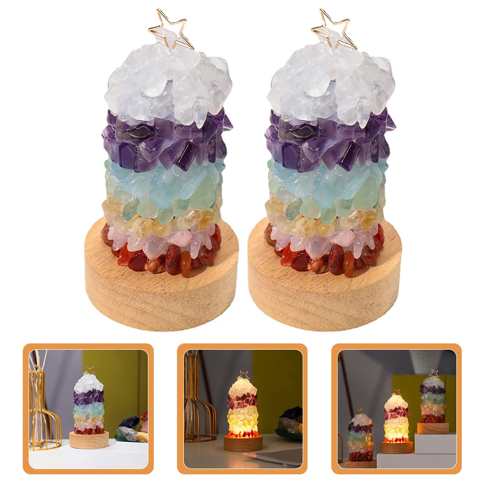 2Pcs Crystal Night Light LED Desk Lamp Bedside Table Light for Bedroom Study Work Nursery Comfortable Eyes Protection