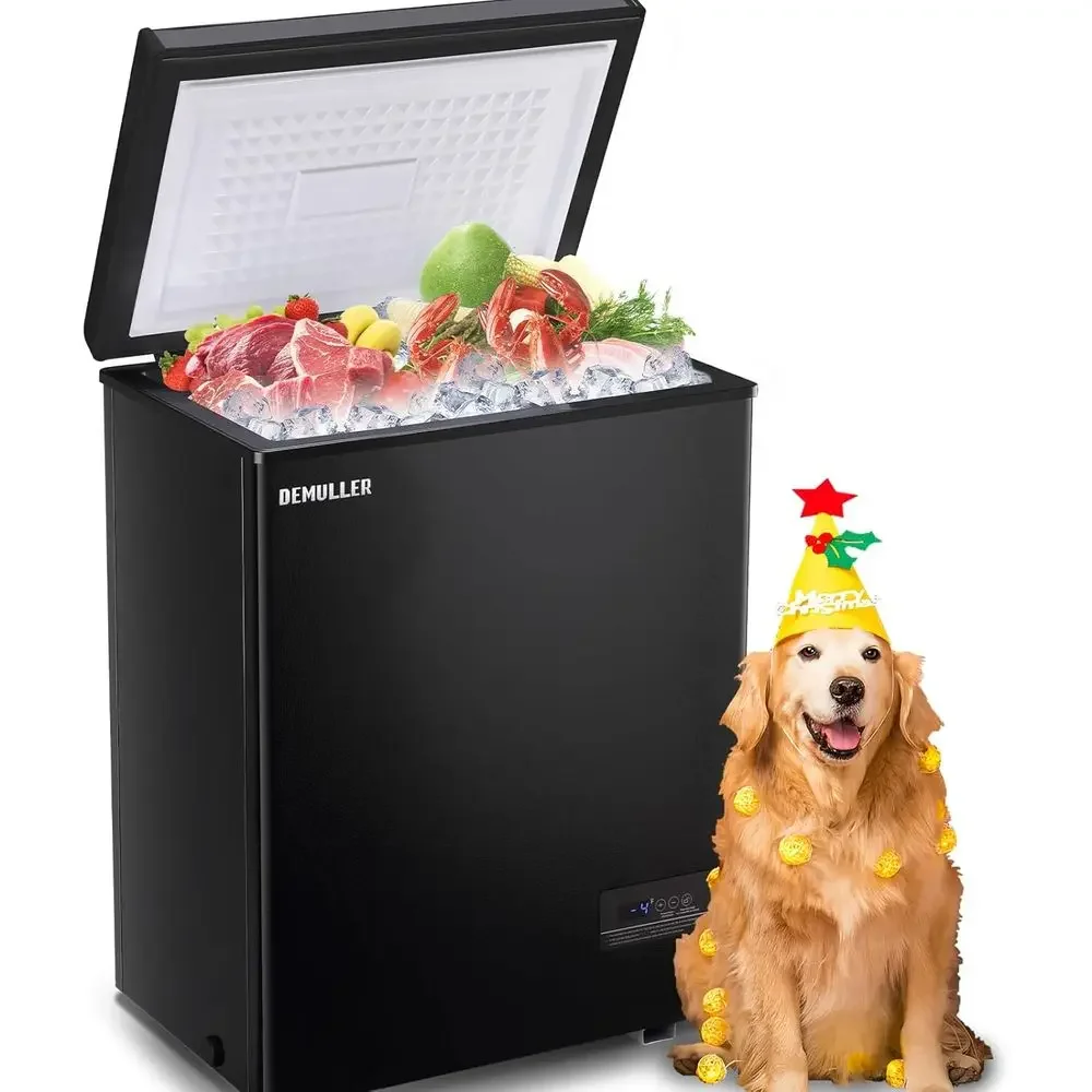 Chest Freezer with 2 Removable Baskets, Mini Tweezers, Low Temperature (-12℉), Stay-Open Lid, Manual Defrost, Ideal for Kitchen