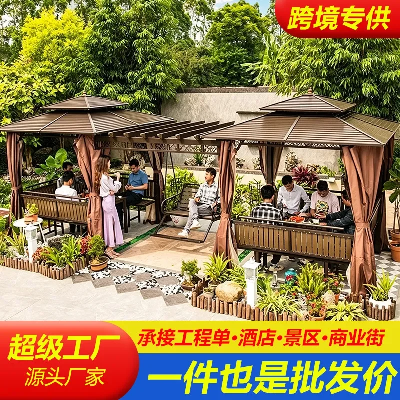 For Outdoor Grape Trellis Pavilion Canopy Villa Pergola Courtyard Awning Garden Terrace Roof Cool Leisure Shade Structure