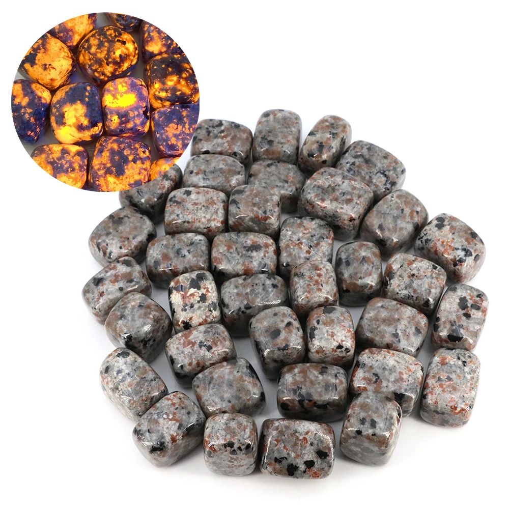 Natural Stone Yooperlites Flame Stone Glow Under UV Crystal Fluorescent Reiki Healing Minerals Gemstone Home Decoration Stone