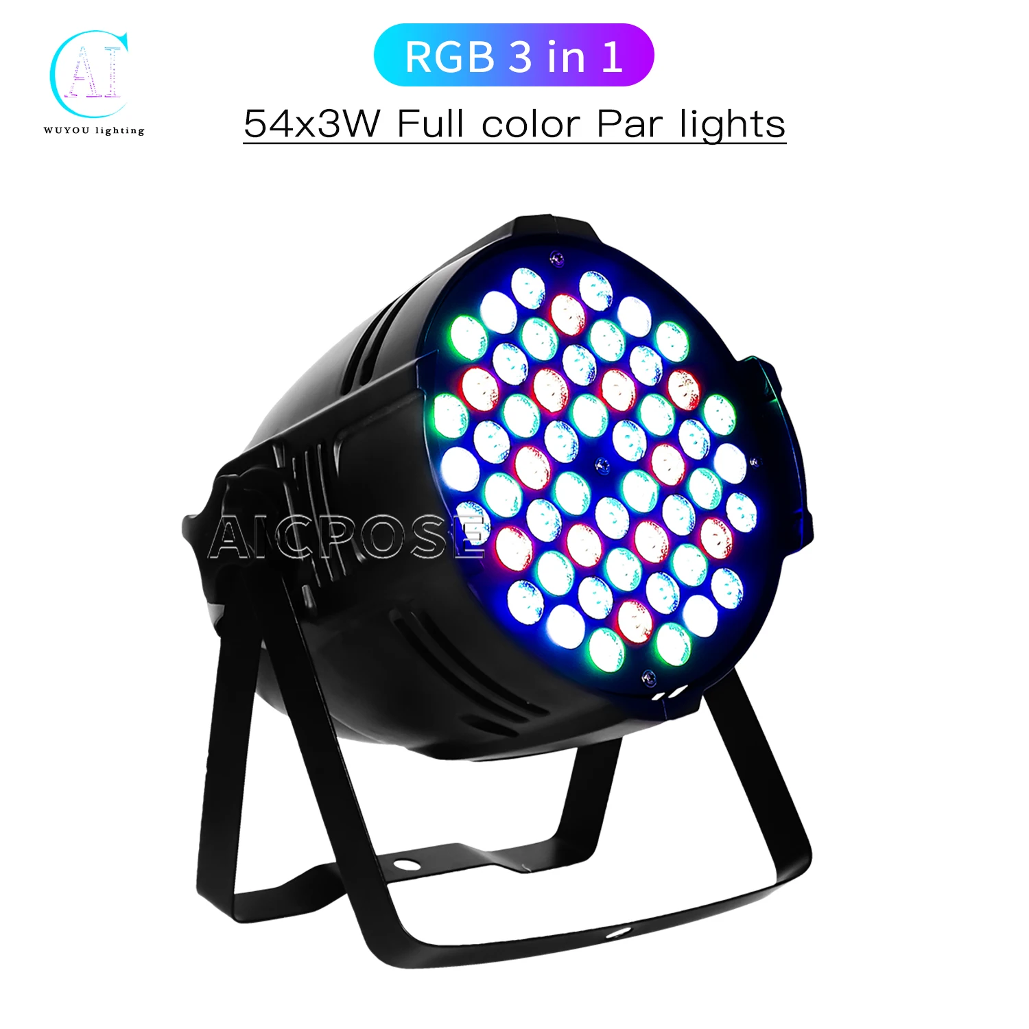 54x3W RGBW Color Light RGB 3 in 1 LED Par Light DMX Control Aluminum Stage Light Professional DJ Disco Equipment Bar Dance Floor