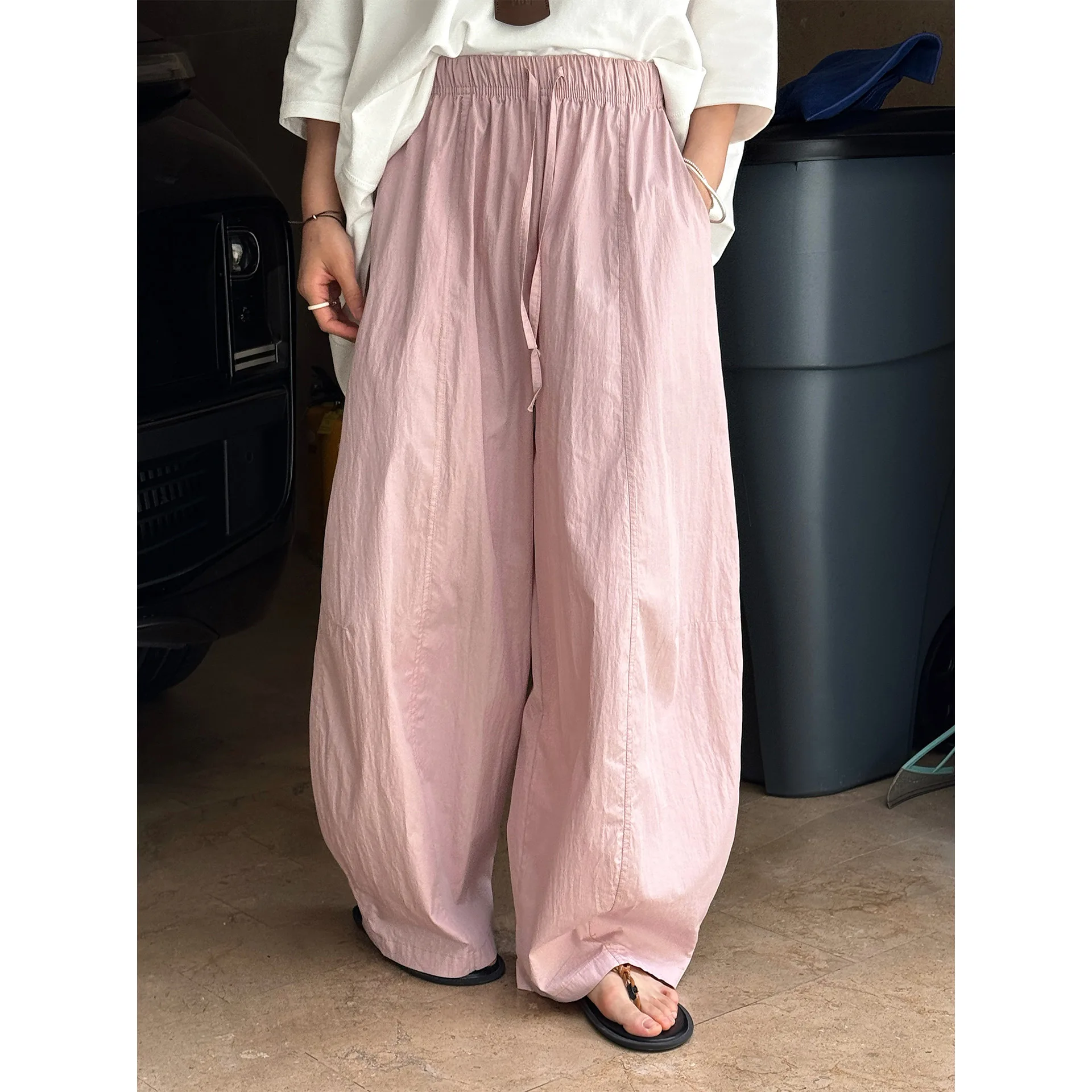 

Summer High Waist Wide Candy Harem Pant Leg Loose Fit Slimming Casual Long Pants For Women