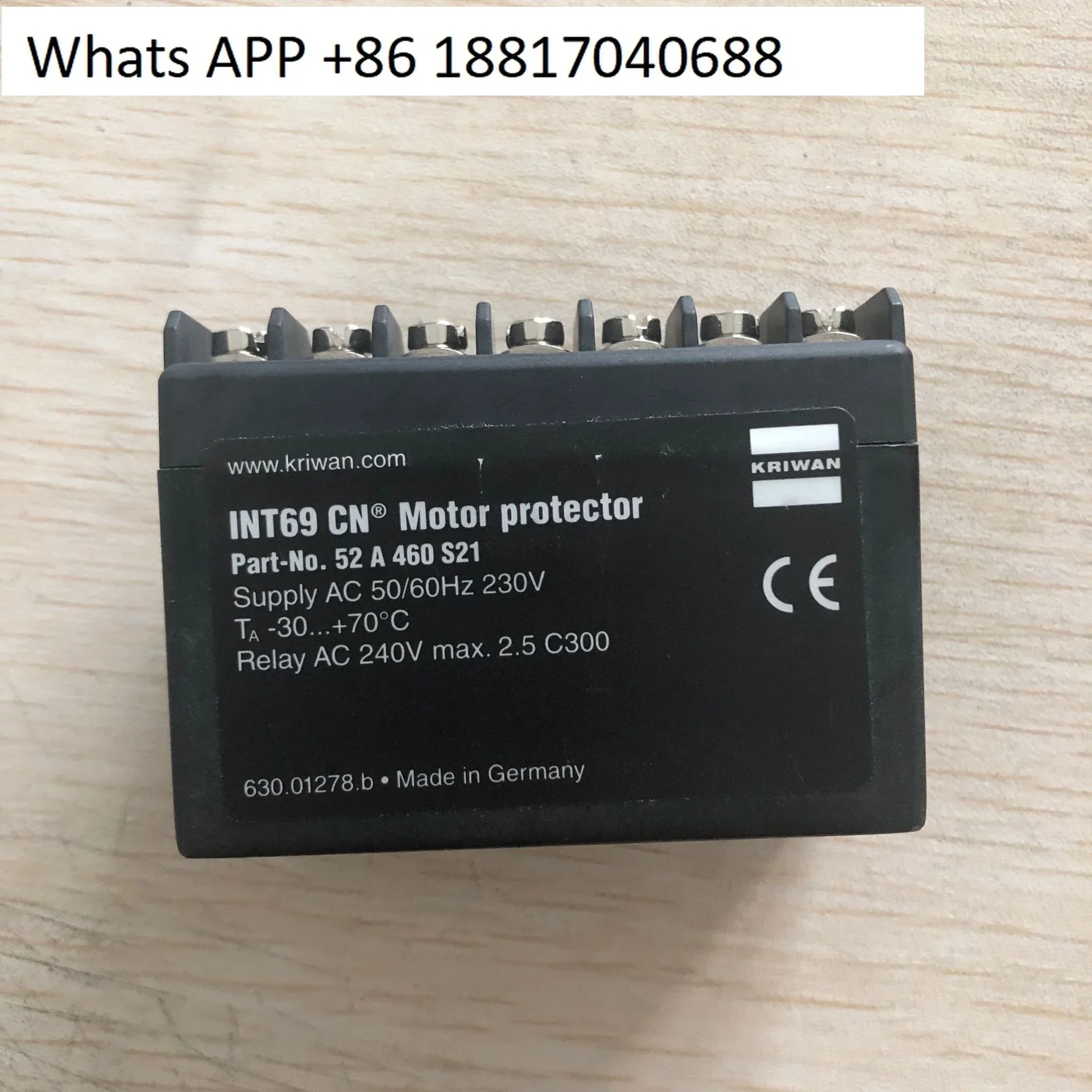 

Оригинальная немецкая защита двигателя KRIWAN, модуль защиты INT69CN SE-B1 B2 SE-E1