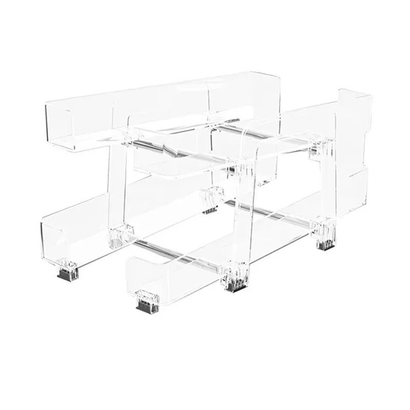 

ABWR-Can Dispenser Storage Organizer Bins Adjustable Rolling Can Organizer With Two Tiers Rolling Jar Boxes Kitchen Storage