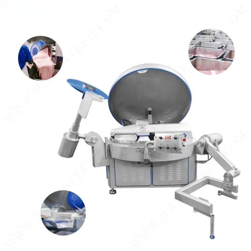 125L Heavy Duty Vacuum Bowl Cutter, 304 Stainless Steel, 33KW Three Phase Automatic Inverter for Commercial Meat Processing