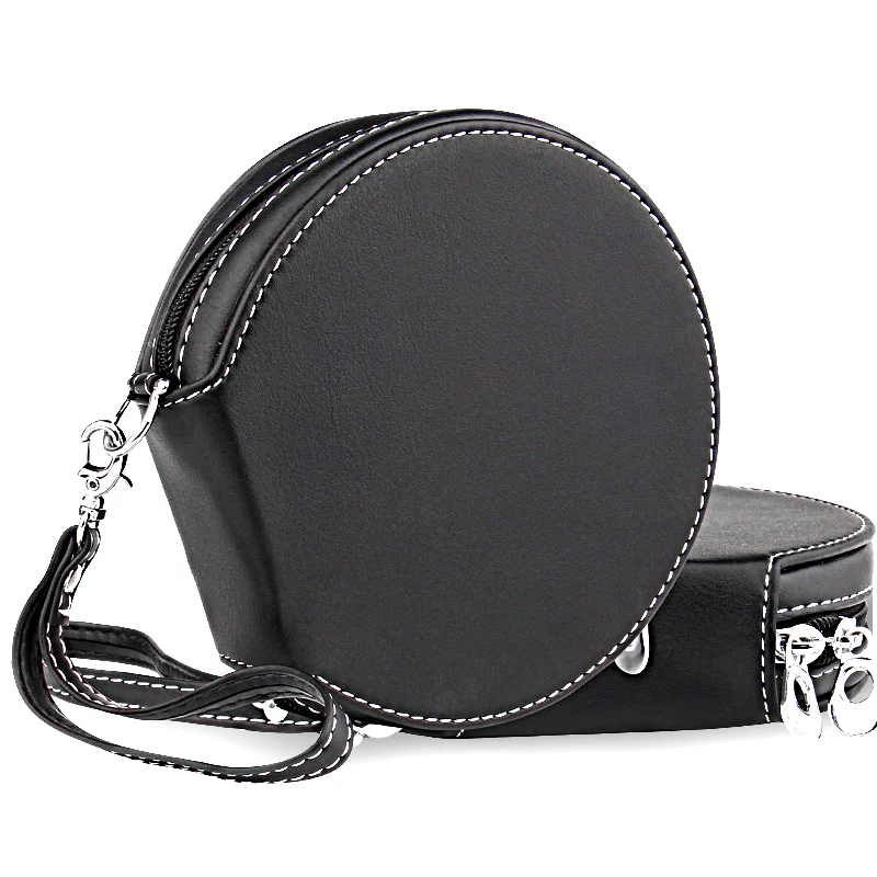 Car Interior Supplies Car CD Bag, Car CD Bag Disc Storage Bag, Can Store 28 Discs, Black PU Leather